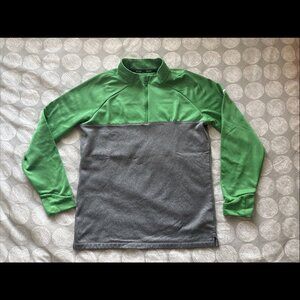 Nike Golf Men's Therma 1/4 Zip Gray Green Long Sleeve Shirt Jacket 854498-306 M